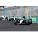 Alexander Albon, Williams, leads Sergio Perez, Cadillac